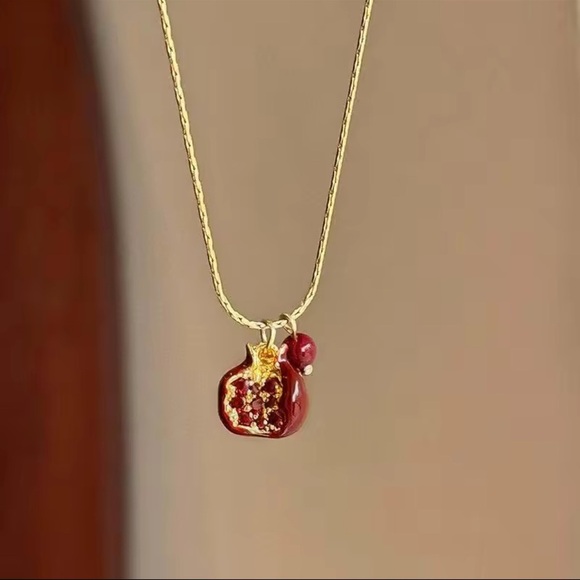 Fruit necklace Gold Red Charm Pendant Necklace - Picture 13 of 13